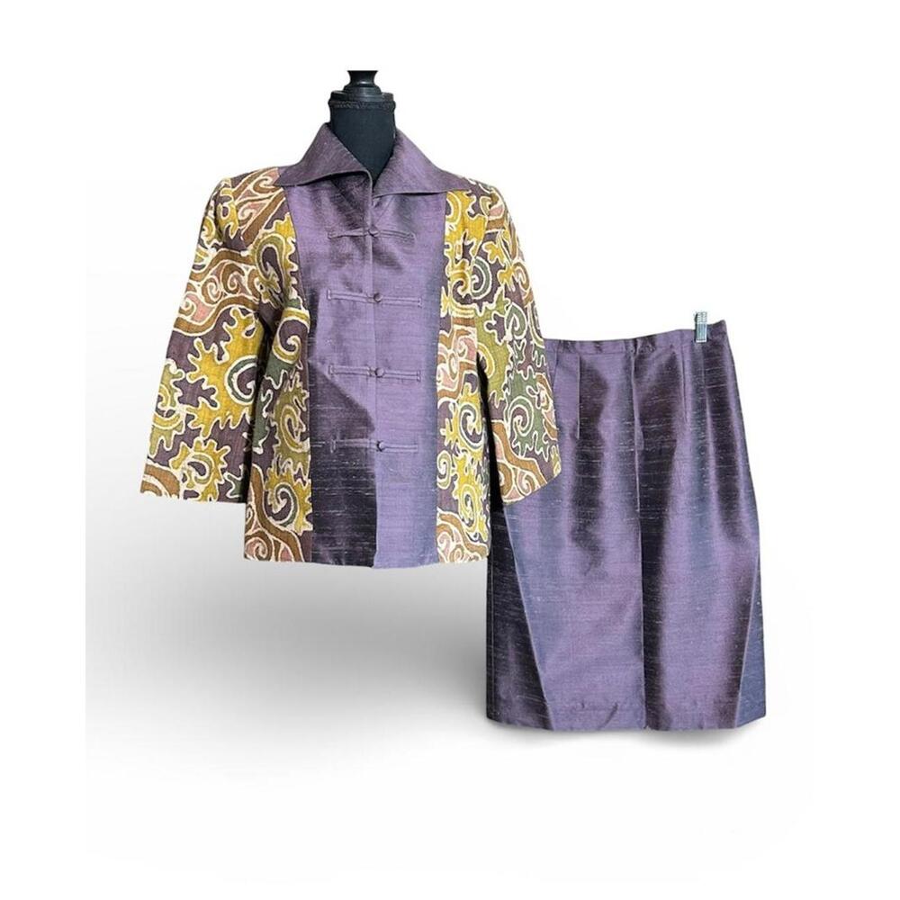La Femme Womens Purple Skirt Suit Size S/M Formal Wear